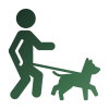 Physical enrichment icon for guided trail walks at Paws-N-Pines